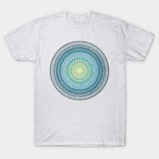 Mandala design with ocean colors T-Shirt